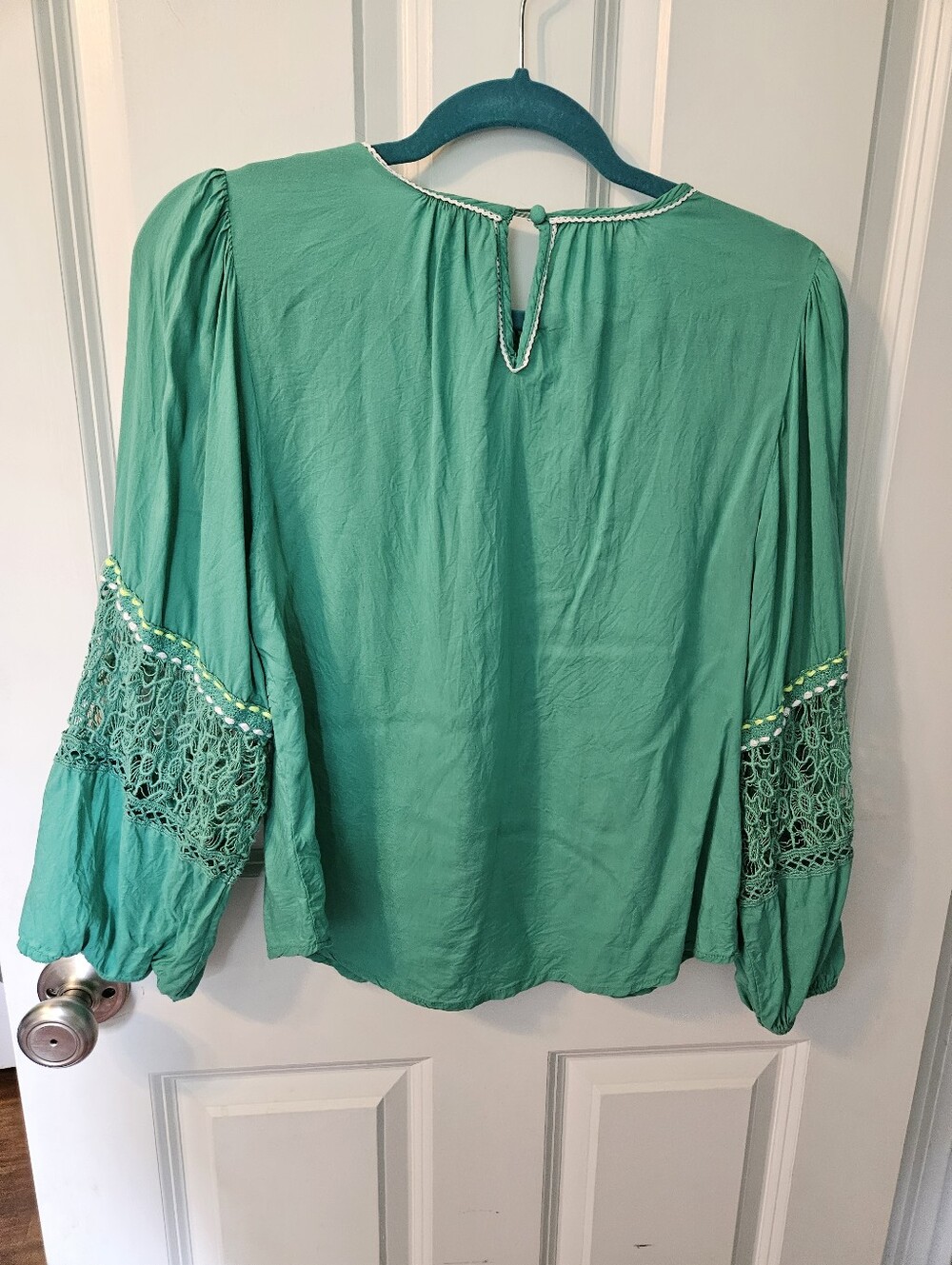 Anthropologie Blank London Teal Embroidered Top - Picture 7 of 7